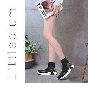 Littleplum Women's Walking Shoes Running Socks Platform Fashion Mesh Sneakers Air Cushion Athletic Gym Casual Loafers | Walking