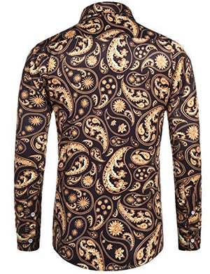 Daupanzees Mens Long Sleeve Fashion Luxury Design Print Dress Shirt at Amazon Menâs Clothing store: