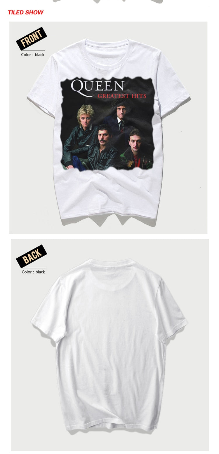 Rocksir New Rock Band QUEEN Printed Men's Tshirt Fashion Harajuku Brand Tops Tee Casual Street Wear Short Sleeve Shirts