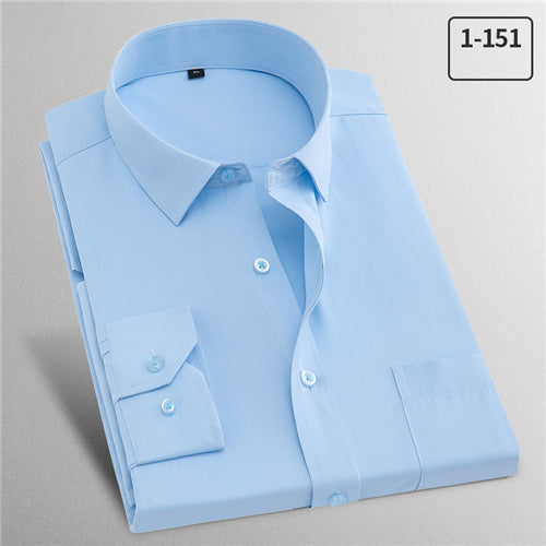 2019 Men's Shirts Solid Slim Men Dress Shirts Long Sleeve Male Business Working Wear Casual Winter Autumn YN10162