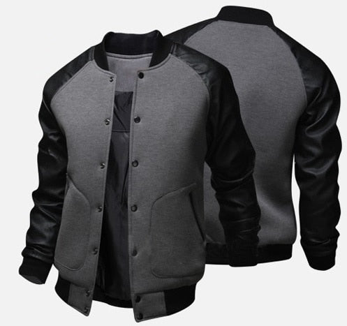 New Men's Jacket Large Pockets Mens Coats and Jackets Slim Button Decoration Baseball  Street Wear Plus Size Clothes
